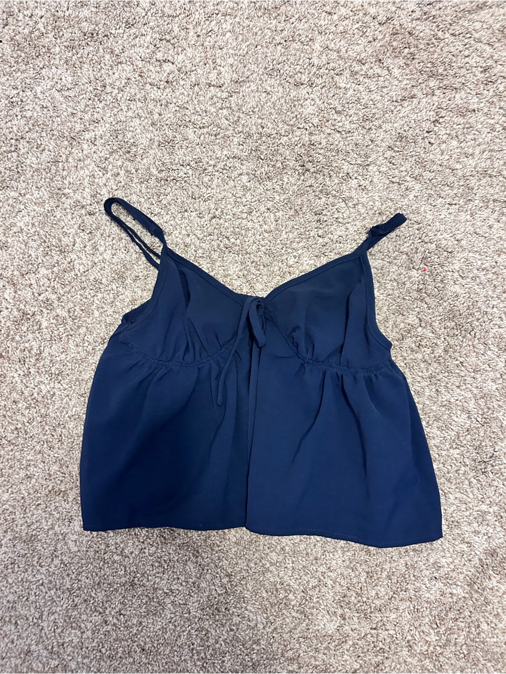 Brandy Melville Navy Tie-Front Spaghetti Strap Tank